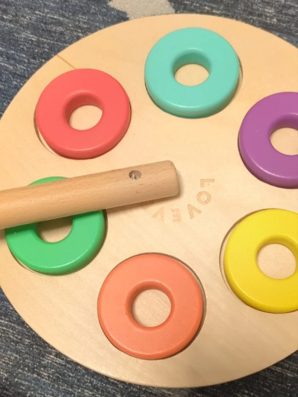 Wooden Ring Stacker Toy in Multicolor - Learning Toy